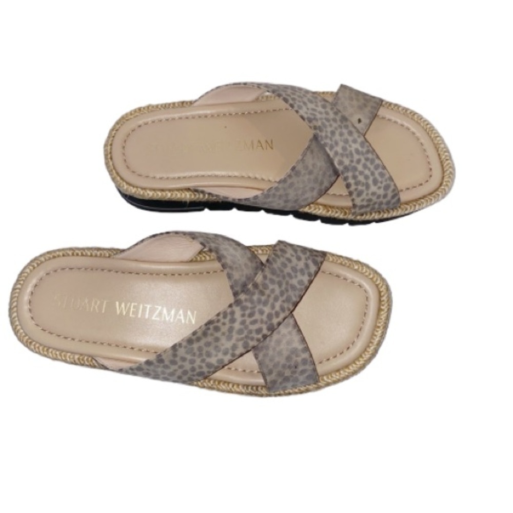 Stuart Weitzman Leopard Print Slide 7 Suede Sanda… - image 2